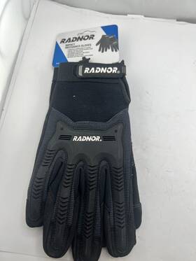 64057363 Radnor Full Finger Impact Mechanics Gloves Padded Spandex Xlarge