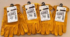 Rocky Mountain Gloves 720237726114 4 Pairs - Xl Goatskin Leather Double Palm Work Garden New
