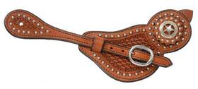 78-1172-33-0 Royal King Mens Lined Cowhide Spur Straps With Basket Tooling And Dots