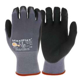 Safety Works 616314121548 Atg Maxiflex Large Gray Nitrile Coated Work Gloves Touchscreen Capability Size L