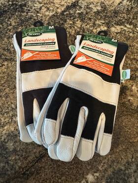 Sc84004 Scotts Mens Grain Cowhide Leather Driver Spandex Backing Work Gloves 2 Pair M