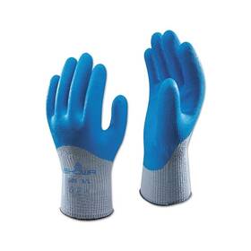 305l09 Showa 305 Latex Coated Gloves Large Blue/gray - 1 Per Dz
