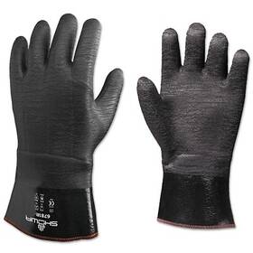 6781r10 Showa Insulated Neoprene 12 Inch Gauntlet Glove Black Rough Large