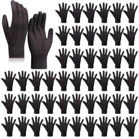 Loo-shyyween-0116 Shyyween 48 Pairs Black Jersey Work Gloves Winter Safe Warm Versatile
