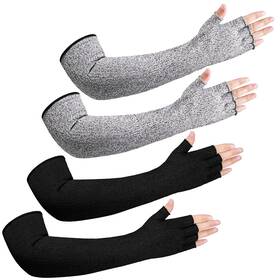 Sintege-xhysj25 Sintege 2 Pairs Anti Cut Protective Sleeves Arm 45 Cm Black Gray