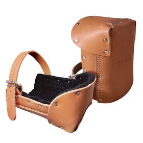 51-11422p Sitegear Padded Leather Knee Pads With Adjustable Strap Tan