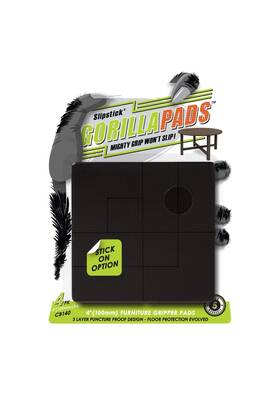 Cb140 Slipstick 693920021400 Gorillapads 4 Inch Non Slip Furniture Gripper Pre-scored Black Cb140 Slipstick 693920021400 Gorillapads 4 Inch Non Slip Furniture Gripper Pre-scored Black