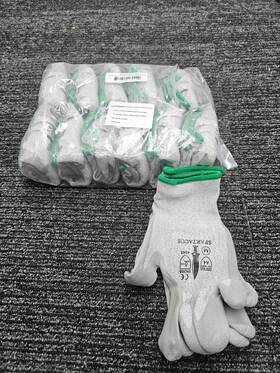 Rn94025 Spartacus 12 Pairs Work Gloves A4 Medium Hppe Liner Pu Palm