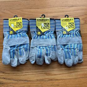 St-3923l Stanley 3923 New 3x Cowhide Leather Palm Tuff Stuff Work Gloves Large