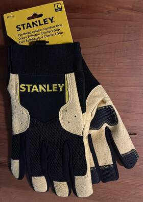 Stanley 796326008263 Work Gloves Synthetic Leather Comfort Grip Size Large