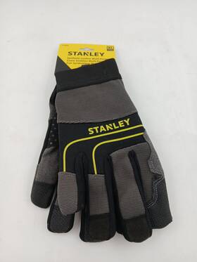 S77654 Stanley Work Gloves Xl Black Synthetic Leather Multi-purpose Neoprene Grip Palm