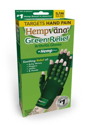 Telebrands 097298054105 Green Relief Arthritis Gloves Relieves Pain&swelling Sm/md Unisex
