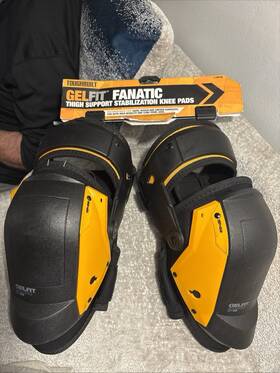Tb-kp-43 Toughbuilt Gelfit Fanatic Knee Pads Thigh Support Stabilizer Black Yellow Gel