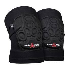 Tpe62101 Triple Eight Black Knee Pads With Eva Padding Pull On Design Flexible Slim Fit
