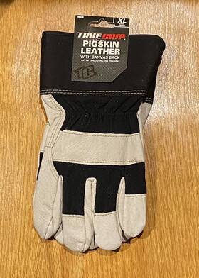 98448  True Grip New True-grip Pigskin Leather Work Gloves With Canvas Back Size Xl X-large