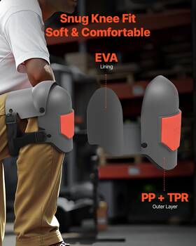 Vevor 197988132028 Knee Pads For Work Extra Thick Construction Flooring Cleaning Roofing