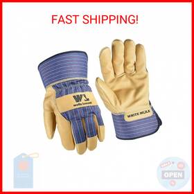 3300l Wells Lamont 053300034152 Heavy Duty Work Gloves With Leather Palm Large