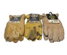 Wells Lamont 053300111518 Lot Of 3 Pairs Grips Leather Lined Gloves Mens Large New Old Stock