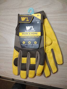Wells Lamont 053300804397 Work And Home Gloves Durable Leather Palm Breathable Mesh Back - Xl