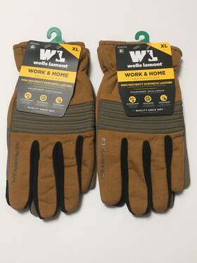 Wells Lamont 053300818851 Mens 2 Pair Duck Canvas Wearpower Synthetic Leather Gloves X-large