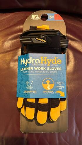 Wells Lamont 053300820373 3 Pair Pack Size Medium Goatskin Leather Palm Work Landscaping Gloves