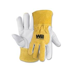 Y3032l Wells Lamont Premium Leather Mig Welding Gloves Goatsking Large Gautlet Cuff
