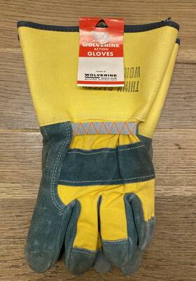 04391 Wolverines Vtg Nwt Wolverine Leather Work Gloves Pigskin/fabric Inch Think Safely