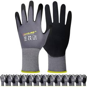 Coated-12 Work Gloves Maxi3052 Microfoam Nitrile Pairs Seamless Knit Small Grey 12-pairs