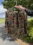 Vintage Laurence Kazar Jacket Womens Black Silk Colorful Beaded Sequin 80S. Fixed Price $69.95.