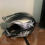 Glx Unisex Dirt Bike Helmet Offroad Black Silver Flames Dot Approved Sz-large. Fixed Price $49.99.
