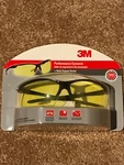 3M Performance Eyewear, Multi-purpose Design, Black Frame, Amber Lens. Fixed Price $15.00.