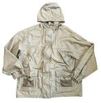 Old Navy Vintage Canvas Military Surplus Gear Jacket Tan Zip Field Cargo Hood. Fixed Price $23.75.