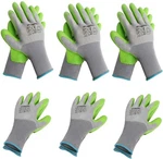 6 Pairs Gloves, Work With Eco Latex Palm Coated, Gardening. Fixed Price $22.93.