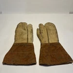 Vintage Kunz Glove Co. One Finger Buckskin Work Mittens Large Men. Fixed Price $19.99.