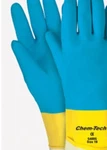 Memphis 5400S Blue Neoprene On Yellow Latex Flock Lined Glove, Size 10. Fixed Price $9.99.