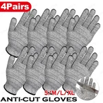 4 Pairs Level 5 Anti-cut Gloves Safety Proof Stab Resistant Kitchen Butcher. Fixed Price $15.12.