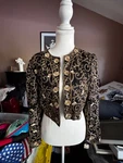 Nwt 80S Laurence Kazar Ny Vtg Glamour Gold Black Embroidered Jacket Silk Sz Pl. Fixed Price $129.00.