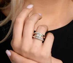 Double Band Bezel Set East To West Solitaire Silver Moissanite Oval Shape Ring. Fixed Price $227.00.