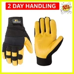Men's Deerskin Leather Palm Hybrid Work Gloves, Large. Fixed Price $34.19.