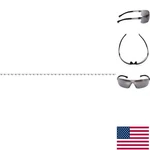 Wraparound Silver Mirror Safety Eyewear - Titanium Frame With Scratch Resistance. Fixed Price $10.44.