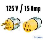 & Female (2 Pc ) Extension Cord Replacement Electrical Plugs 15AMP 125V End. Fixed Price $10.99.