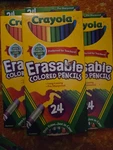1 Pack Crayola Erasable Colored Pencils 24CT Pre-sharpened, Non-toxic. Fixed Price $10.99.