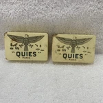 2X Quies Paris Ear Plug Box Plastic With Egyptian Hieroglyphs Apothecary Vintage. Fixed Price $11.55.