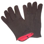Brown Jersey Gloves With Red Fleece Lined Large Winter - Dozen. Fixed Price $24.99.