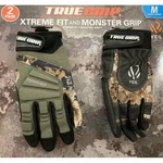 2 Pairs - True Grip Camo Gloves, Xtreme Fit & Monster Medium. Fixed Price $45.00.