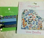 Vera Bradley Face Mask Adult 100% Cotton Fitted Petite Floral Shimmery Hair Ties. Fixed Price $21.49.