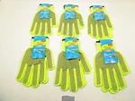 6 Pr High Visibility Work Gloves Neon Green Rubber Dot Coated Palm Yard. Fixed Price $15.99.
