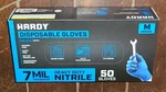 Hardy Blue Heavy Duty Nitrile Disposable Gloves 50 Per Box 7 Mil. Fixed Price $16.99.