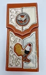 Western Rooster Gamecock Leather Cell Phone Case Belt Loop Holster 7" New. Fixed Price $29.00.