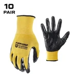 Firm Grip Work Gloves Men's Large Nitrile Coated Machine Washable Yellow 10 Pack. Fixed Price $12.44.